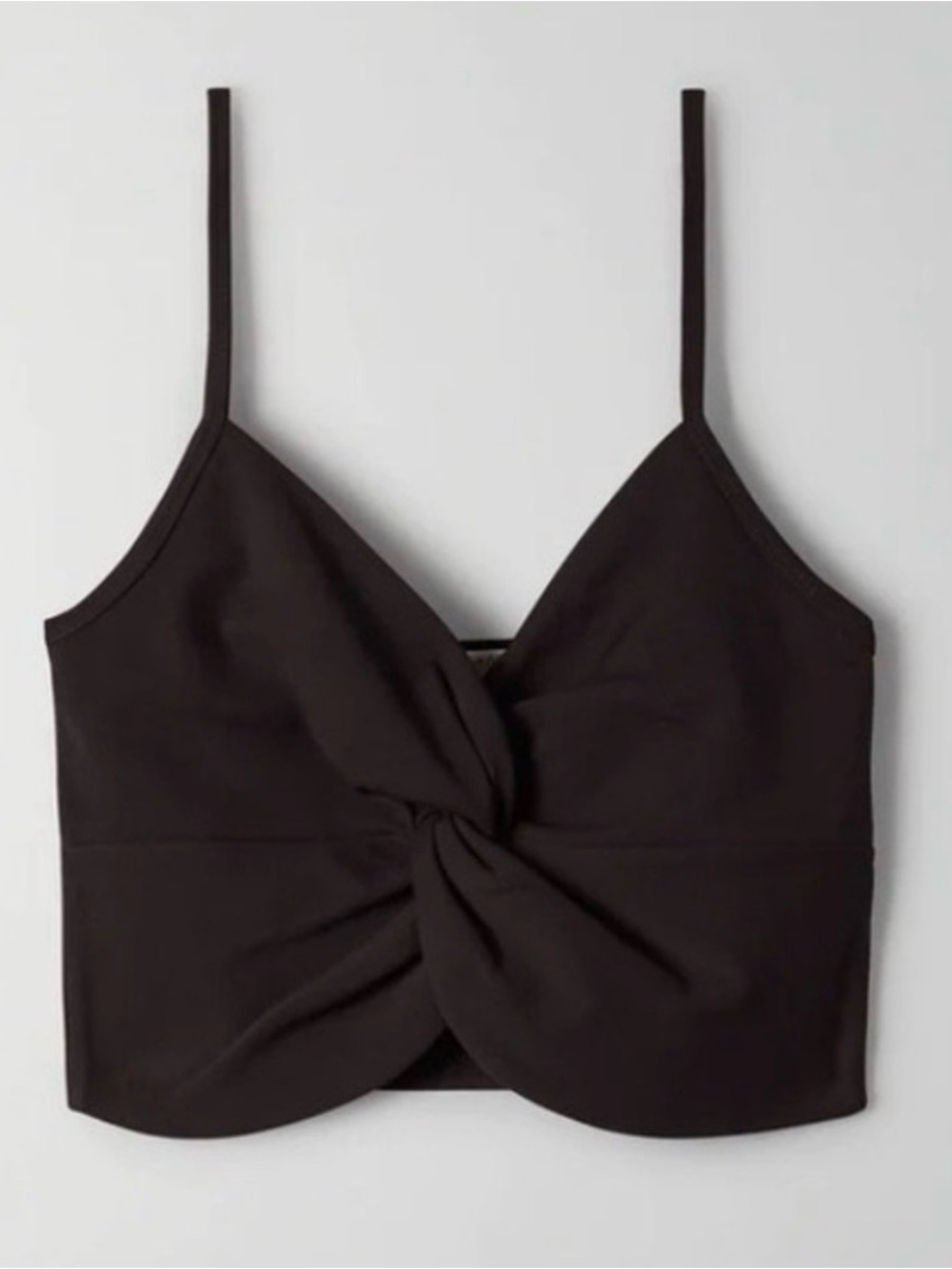 Babaton Alfie Twist Front Crop Top Black XS Aritzia #70895